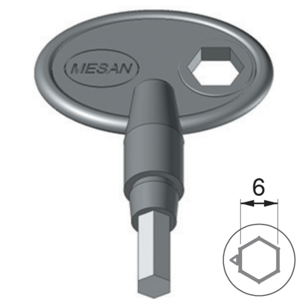 Schaltschrankschlüssel - Sechskant 6mm - Kunststoff